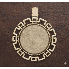 Haarspange für Cabochons, Blume eckig, antik silberf., 35mm